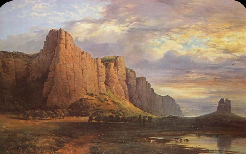 Nicholas Chevalier Mount Arapiles and the Mitre Rock Sweden oil painting art